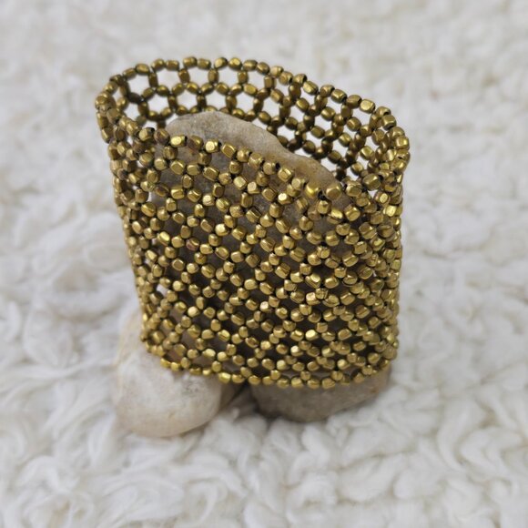 Vintage Hand Made Stretch Cuff Bracelet - Picture 9 of 9